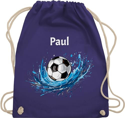 Turnbeutel Rucksack - Fußball Geschenk Fußballfan Geschenke Fußballbegeisterte I Fußballliebe - Unisize - Lila - turnsack jungen kinder stoffbeutel kindergarten fussball name beutel