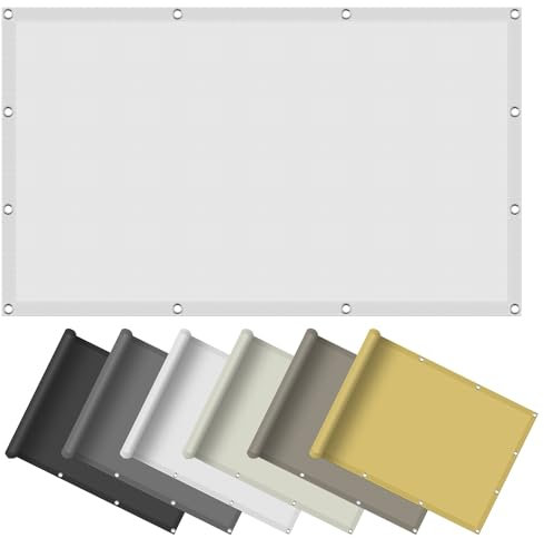 Voile d'ombrage Rectangulaire 3 x 6 m Imperméable Protection UV 98% Toile d'ombrage Pergola avec Oeillets et Cordons pour Patio Jardin Terrasse, Blanc