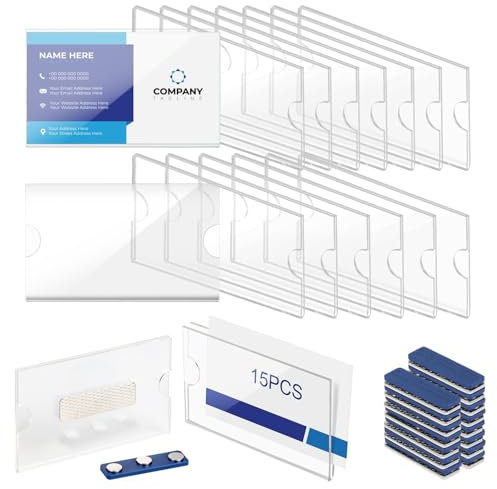 EFUTURETIME 1560pcs Porta Badge Magnetico Plastica, 90 X 54 mm, Targhetta Trasparente Magnetici per Abiti, Portanome Magnetica con Potente Magnete Autoadesivo a 3 Punti