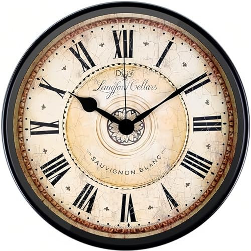 Maxspace Wanduhr 30cm, Europäische Vintage Metall Wanduhr Ohne Tickgeräusche mit HD-Glas, Schwarz Wand Uhr Batteriebetrieben für Wohnzimmer Schlafzimmer Retro Deko (Retro)