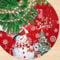 120cm Snowman Xmas Tree Mat with Snowflakes, Red Christmas Tree Collar