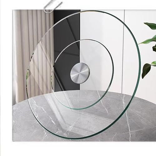 80cm Gehärtetem Glas Runde Tischplatte Drehteller, Großer Drehbar Servierteller Für Esstisch, Drehteller Lazy Susan Glass, Rotierende Tablett Stabil Silent(60CM(24in))