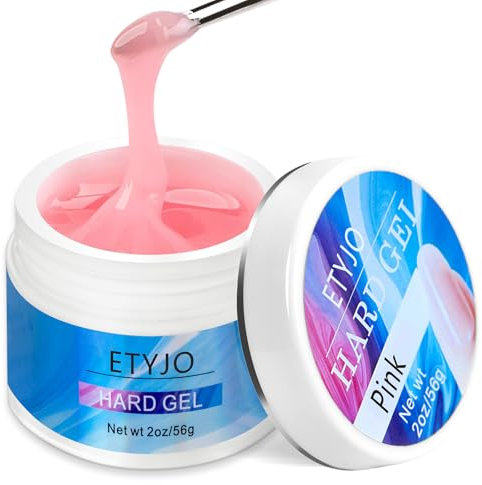 ETYJO Pink Builder Nail Gel –Hard Gel for Nails Extension Large Capacity Strengthen BuilderGel for Nails Kit Professional Fingernail Salon Home DIY