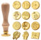 Rebanky 12 Stück Siegelwachs Stempel Siegelstempel Set Wachssiegel Stempel Blume Wachssiegel Stempelset mit 1 Holzgriff Siegelstempel Blume des Lebens Wachsstempel Köpfe für Kartenherstellung
