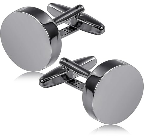 Ouligay Herren Manschettenknöpfe Schwarz Klassische Manchettenknoepfe Silber Cufflinks for Men Bräutigam Manschettenknöpfe für Hochzeit Tanzparty Business