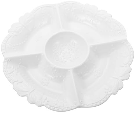 MAGICLULU Plateaux Pour Servir Les Aliments Plateau Aetizer Divisé Assiette De Fruits À 5 Grilles Fête Et Célébration