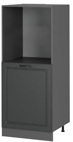 Vicco Herdumbauschrank R-Line, Anthrazit Landhaus/Anthrazit 60 cm | MDF-Front · 2 Einlegeböden · Höhenverst. Füße · 1 Tür · Einfache Integration