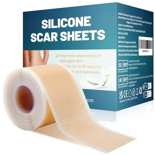 SURFOU Pansement Silicone Cicatrice, 4cm X 300cm Scar Tape Cicatrisant Bande Rouleau, Patch Cicatrisante Pour Cicatrices de Chéloïde et Chirurgie Césarienne
