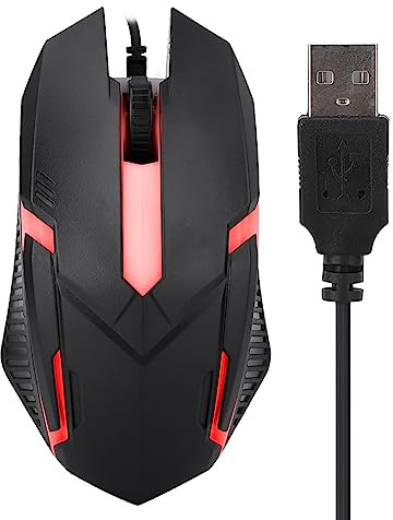Mouse da Gioco Ergonomico con Cavo da 1600 DPI USB Plug and Play Mouse da Gioco per Notebook per XP/Vista