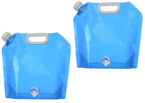 Lurrose Lot de 2 Réservoirs d'eau Pliables 10L Robinet pour Chasse et Barbecue, Poche à Eau Portable pour Activités Extérieures