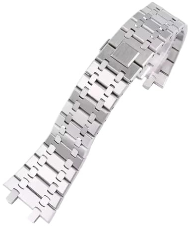 Generisch 904 Edelstahl-Silberarmband, kompatibel mit AP 15400 Audemars Piguet Royal Oak-Armband, Herren-Uhrenarmbänder, 26 mm, 28 mm