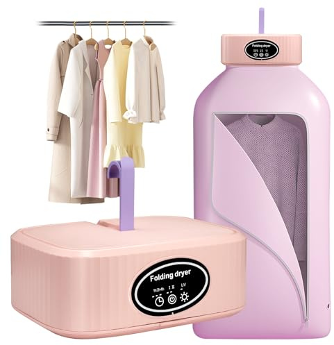600 W Mini Trockner, 3-in-1 für Kleidung & Schuhe, UV-Ionenreinigung, 30 Min. Schnelltrocknung, faltbar 22x22 cm, 45 dB, für Zuhause & Reise