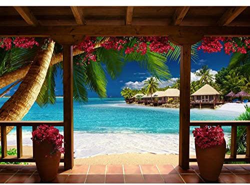 Runa Art Fototapete Hawaii Karibik 352 x 250 cm Vlies Tapeten XXL Moderne Wandtapete Wohnzimmer Schlafzimmer Bunt 9114011a
