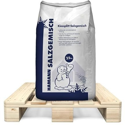 Hamann Mercatus GmbH Splitt-Salz-Gemisch 40x25 kg Säcke volle Palette (90% Kiessplitt 10% Streusalz) - gebrochen & gesiebt