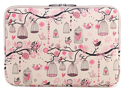 LaoZan Laptoptasche Notebooktasche Laptophülle Laptop Hülse Schutzhülle mit Muster Leinwand Tasche Tasche PC Laptop Schutztasche für Ultrabook 12 Pink