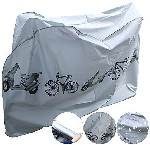 chengtao Fahrradschutzhülle, Wasserdicht Fahrradhülle Fahrradgarage Fahrrad Schutzhülle -Universal Fahrradschutz Fahrrad Abdeckung Cover 210x 98x110CM Hülle für Fahrrad Grey