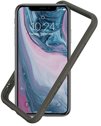 RhinoShield Bumper Case kompatibel mit [iPhone XS Max] | CrashGuard NX - Stoßdämpfende Schutzhülle im schlanken Design - 3.5 Meter Fallschutz - Graphite