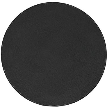 Nikalaz 1 Stück Rund Platzdecken, 28 cm Rund Platzset, recyceltes Leder, (Schwarz)