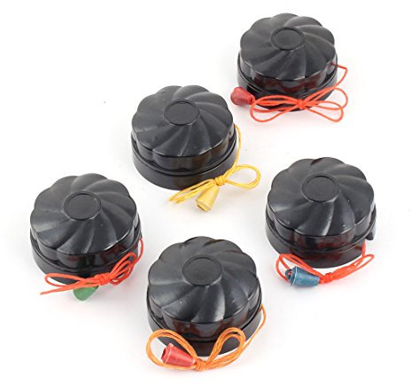 Aexit AC 250V 6A style rétro en plastique ronde salle de bain WC plafond interrupteur à tirette 5pcs LW759337U633395S