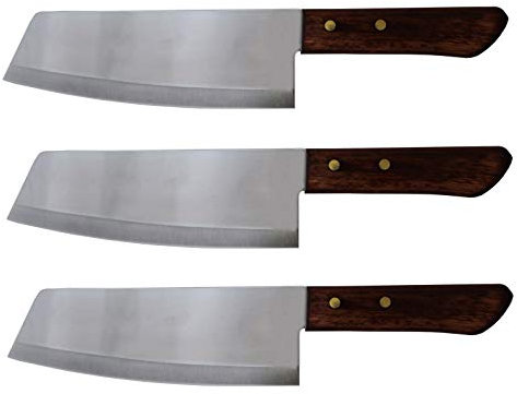 yoaxia ® Marke - 3er Pack - [ 3X #21 ] Thailand Fleischmesser mit Holzgriff 31cm / Küchenmesser Kochmesser