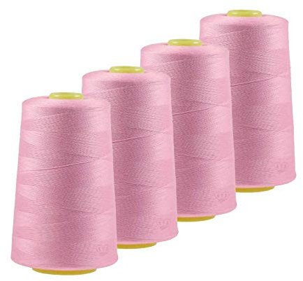 4 x 4572m Qualitäts Overlock-Garn Overlock-Nähgarn Oeko-Tex Farben 541 bis 580, Farbe:A550 rosa