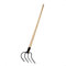 Rekord Dunghacke (Stahl, geschmiedet) mit 4 Zinken und 130 cm Stiel aus Buchenholz, Arbeitsbreite: 22 cm, Zinkenlänge: 24 cm, Mistgabel, Mistforke, Mulchforke, Gartenhacke