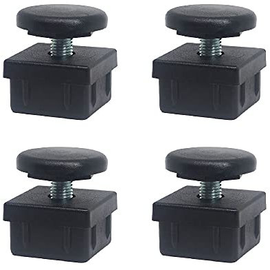 QUICKWARE Set di 4 Gambe Regolabile per Tubi. Dimensioni: 40x40mm, relizzata in Poliammide Nera | Gamba con elevazione Massima di 35mm.