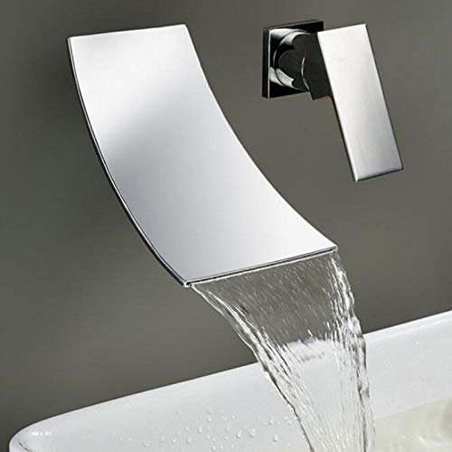 Robinet de lavabo cascade Robinet mural Baignoire Robinet mitigeur-Version Chrome