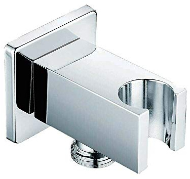 Vetrineinrete® Deviatore supporto per doccia quadrato presa acqua da muro attacco ½” ottone cromato lucido G75