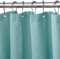 Waffel Duschvorhang mit Metall Duschvorhangringe Stoff Textil Badewannenvorhang Anti Schimmel Bad Vorhang Set Wasserdicht Badewanne Vorhang Schwerer Shower Curtain Badezimmer - 182 x 214cm (Türkis)