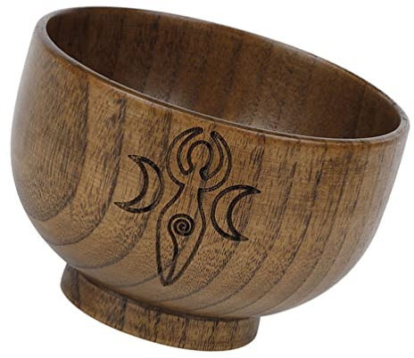 TOPBATHY Runde aus Holz Schüssel Anbetung Schüssel: Nudel Reisschüssel Salatschüssel Mahlzeit Mittagessen Abendessen Schüssel Multifunktionales Altar Rituale Schüssel Tempel Opferschale