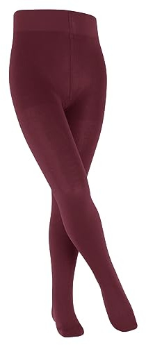 FALKE Unisex Kinder Strumpfhose Family K Ti nachhaltige Baumwolle dick einfarbig 1 Stück, Rot Ruby 8830, 110-116