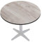 GGMMÖBEL COMPACT | Esstisch HPL Tischplatte | Ø68 cm | Eiche-Weiß | Perfekt für klappbare Gartentisch, Esstisch | Outdoor | Restaurant, Cafe, Bar