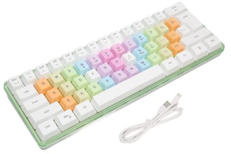 Gugxiom Teclado Mecánico para Juegos 60% con Cable, Teclado 60% De 61 Teclas con 9 Modos RGB Y 8 Modos Monocromáticos, Teclado Mecánico Portátil para Juegos para FPS Gamers Office(Blanco)