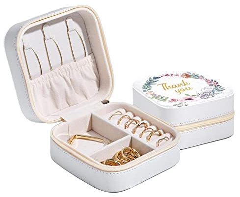 Schmuckkästchen für Halsketten, Ring, Aufbewahrungs-Organizer, Mini-Schmuckkästchen, Reise-Schmuck-Aufbewahrungsbehälter für Frauen und Mädchen, Geschenk, Dankeschön, Blumenkranz