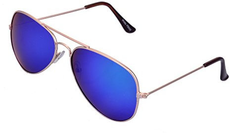 Miobo mit Edelstahl Metall Gestell Sonnenbrille Gold Königsblau
