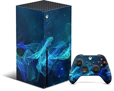 Skins4u Skin Design Schutz Folie Vinyl Aufkleber Sticker kompatibel mit Xbox Series X Gaming Wrap Faceplate Skins Cover Konsole + Controller Skin Star-Spiral