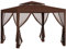 Outsunny Tonnelle Barnum de Jardin 3L x 3l m avec 4 moustiquaires Amovibles - Double Toit - Marron