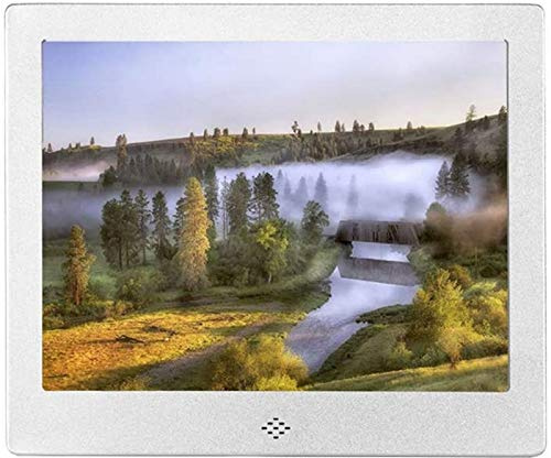 Digitaler Bilderrahmen, 8 Zoll, Schlankes Design, 4:3, Positives Bildschirmverhältnis, Unterstützt Bild, Musik, Videowiedergabe (Silber)