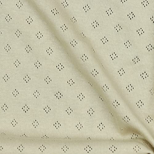 VmG-Store Pointoille-Stoff Feinstrick-Jersey mit Lochmuster Baumwollstoff OEKO-TEX Feinstrick (027 I Sand)