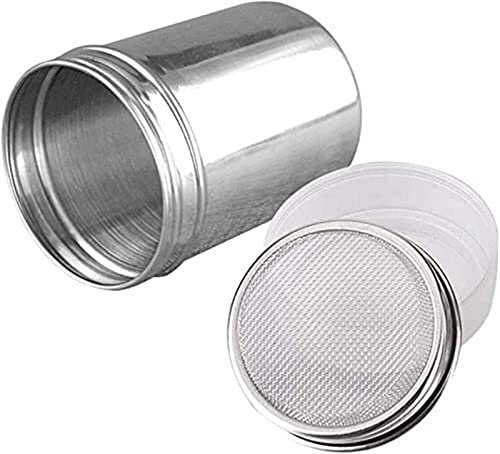 ANVALI Zuckerdose/Topf, Salzgewürzbehälter, Gewürzglas, Puderzuckerstreuer mit Deckel, feinmaschiger Edelstahlstreuer, Zimtpuderzucker, Kakaopulver, Schokoladenkaffeefilter, Sprinkler