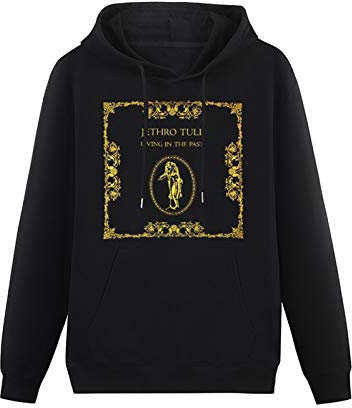 Men's Heavyweight Hooded Jethro Tull Living In The Past Album Record Cover Long Sleeve Sweatshirts Black S