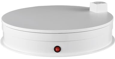 Andoer Elektrischer Drehteller, Motorisierter rotierender Display Ständer 30cm, 360° drehbar mit LED-Licht für Schmuck Display, Shop Ausstellungsstand, Fotografie