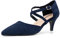 Hitmars Kitten Heels Sandals for Women Court Shoes Strappy Closed Toe Low Mid Heel Ladies Sandals Wedding Party Bridal Summer Sandals N-Blue-Suede Size 8UK=42EU