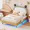 Merax Kinderbett Polsterbett 140 * 200 cm mit LED-Beleuchtung Doppelbett Jugendbett flaches Bett mit Lattenrost