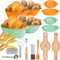 11 Pcs Silicone Bread Proofing Baskets Set 9 Inch Round and 10 Inch Oval Foldable Sourdough Baking Basket, Bread Making Kits for Starter Professional Baker (Orange & Green)