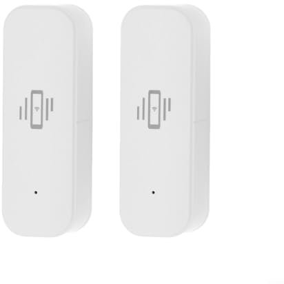 Lot de 2 capteurs de vibrations Wi-Fi avec alarme - Détecteur de mouvement pour application Tuya/Smart Life - Surveillance en temps réel
