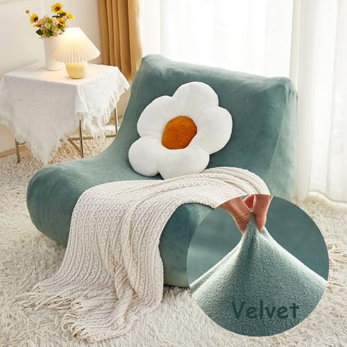 Highdi Stretch Lazy Sofabezug 1 Sitzer, Samt Sofabezug ohne Armlehnen Sofahusse Schonbezug Sofa Überzug Waschbar Sofaüberwurf Wohnzimmer Sofaschoner Hund Katze Sofaschutz (Grün)