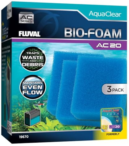 Fluval Bioschaum für AC20 Powerfilter, 3er-Pack | Für den Einsatz in Süß- und Salzwasseraquarien