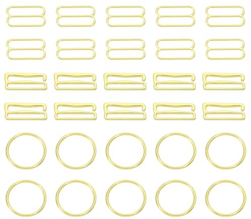 sourcing map 9 Shape Bra Strap Hooks, Adjustment Slide Bra Strap Clips, Bathing Suit Clasp, Bra Hook
